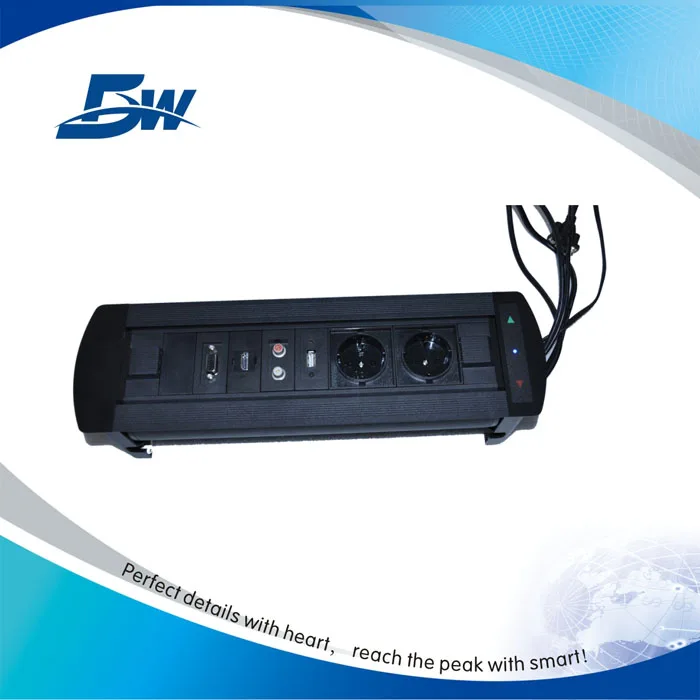 Multimedia Tabletop Switch Socket/Desk Connection Box With USB RJ45 Audio/Modular Rotating Outlet