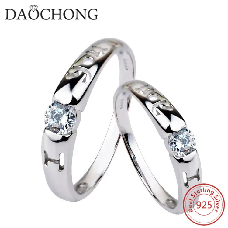 cheap wholesale letter i love u 925 sterling silver dubai couple wedding rings