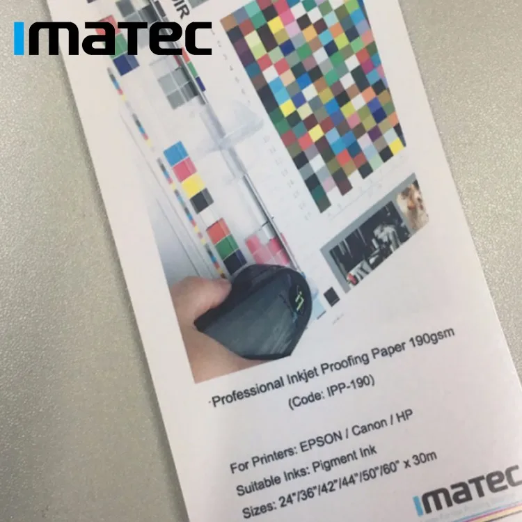 Professional 190Gsm Semi - Matte RC Inkjet Proofing Photo Paper Roll for GMG Quality