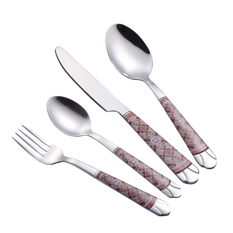 
Wholesale Bulk Stainless Steel Cutlery With Decal For Home Hotel Restaurant 