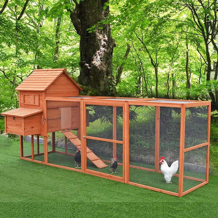Wooden Large Hen Coop Cat House Pigeon cage With Outdoor Run