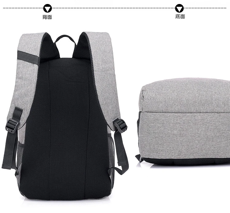 
cheap latest hot style grey everyday school chargeable double backpack 