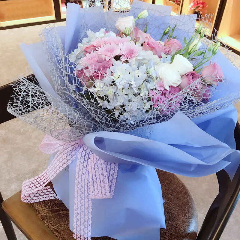 
Popular Bouquets Paper For Flower Wrapping Mesh Rolling 