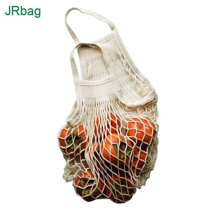 China Factory Made France Design Reusable Packing Authentic Fruit Knitted String Market Cotton Mesh Bag Shopping Net Bag