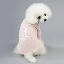 JXANRY Spring Summer New Pet Apparel Cat Clothing Dog Cotton Vest Coconut Embroidered Dog Shirt Pet Anchor Pattern Wholesale