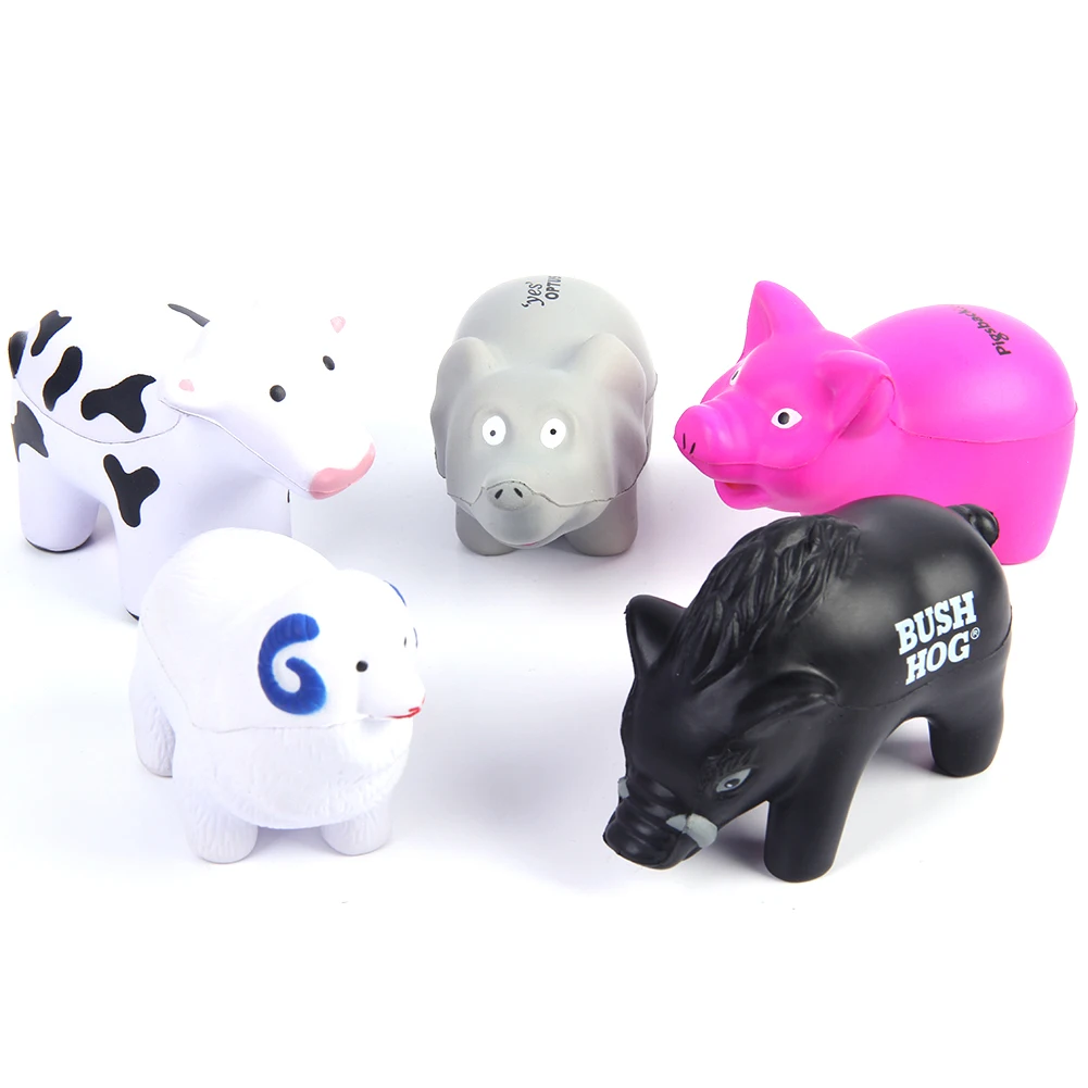 Promotional Toy Print Logo Custom Animal stress ball PU Foam  Stress Reliever