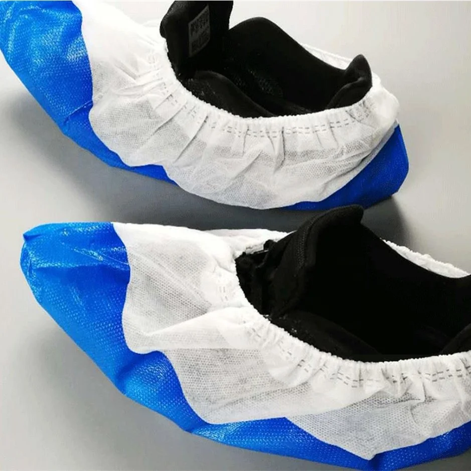 Blue Boots Disposable Shoecover Hdpe 1000Pcs/Pack Anti-Slip Disposable PVC CPE PP Fabric Esd Medical Surgical Shoe Cover