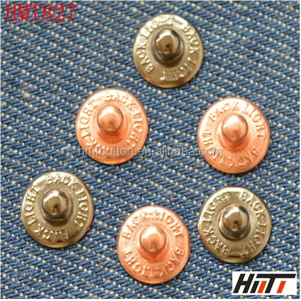 embossed logo jeans metal nipple rivet