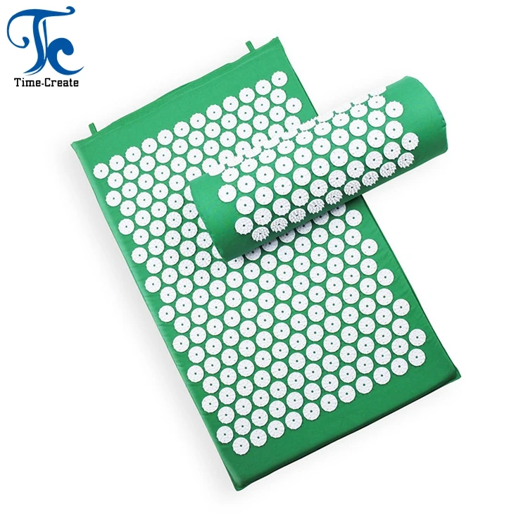 Custom print shakti yantra massage cotton Acupressure Mat and pillow set with bag