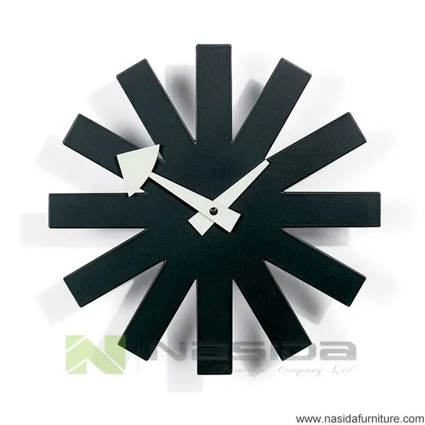 Black Asterisk Clock Retro Large Decorative Wall Clocks