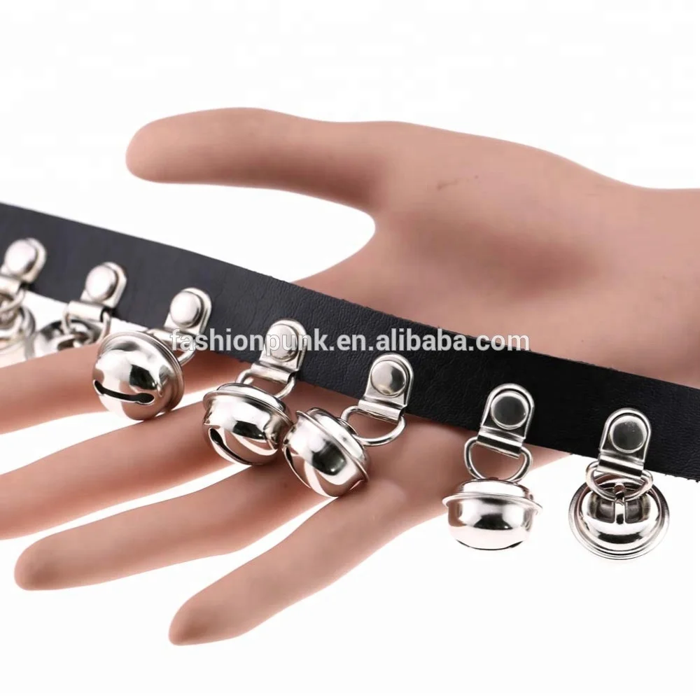 Harajuku Pet Necklace Harmony bells PU Leather Choker Cosplay Metal Buckle Collar Necklace