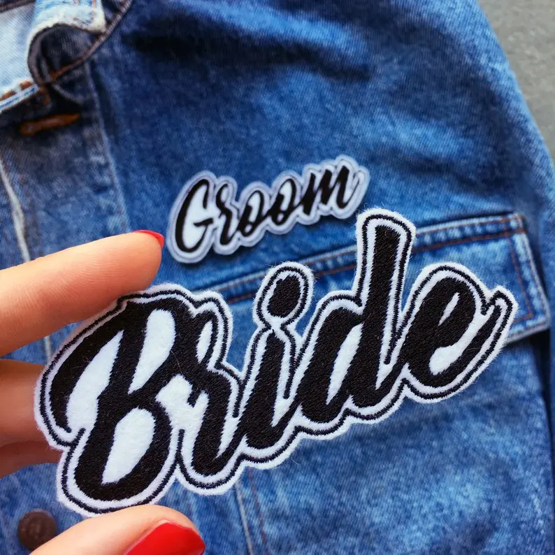 Hot sell Customized Wedding Embroidered  Bride patches