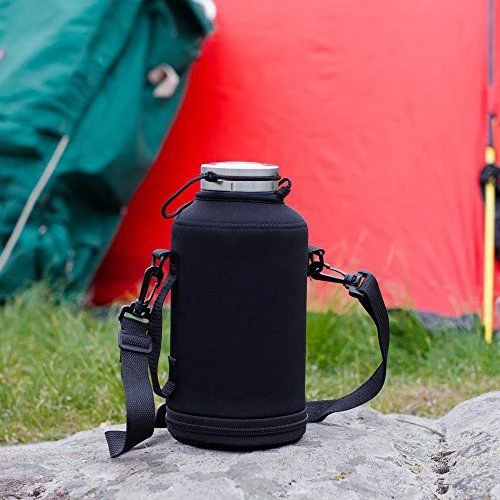 
1.9 liter wide mouth VACUUM INSULATED 18/8 stainless steel ice cube holder, water bottle, beer growler 