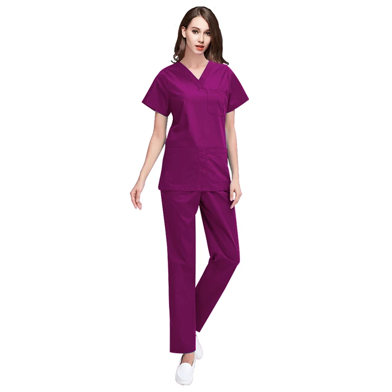 
OEM supply men and women breathable private label hospital staff uniforms 