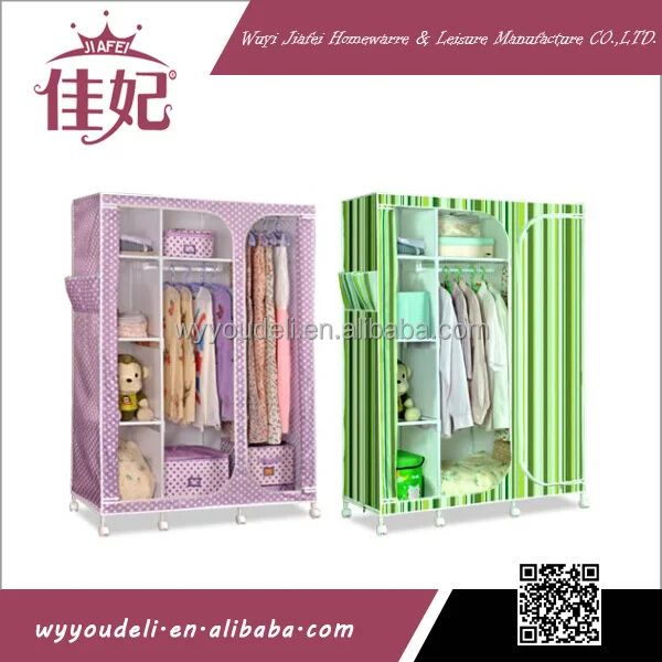 fashionable cloth cabinet,folding 600D plastic wardrobe cabinet with double zipper
