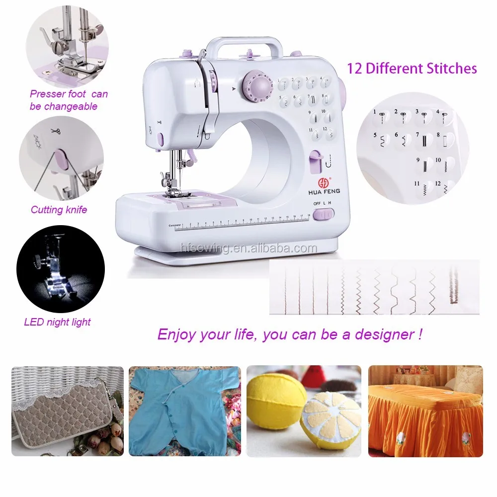 VOF FHSM505 Mini Stitching Button attaching Home use Sewing Machine Price multipurpose sewing machine and overlocker