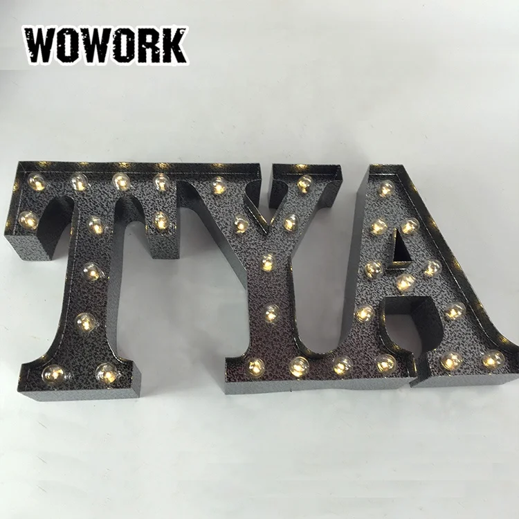2024 WOWORK LED bar carnival display circus vintage style letter light Sign for shop decoration