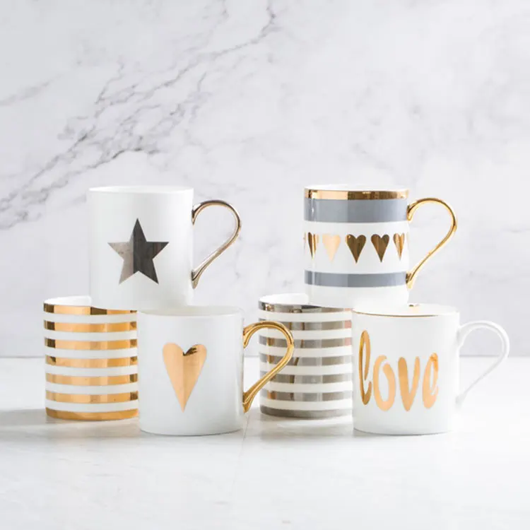 Flawless Ceramic Coffee Cups and Mugs Gold Painting Porcelain Water Mug Drinkware Tools