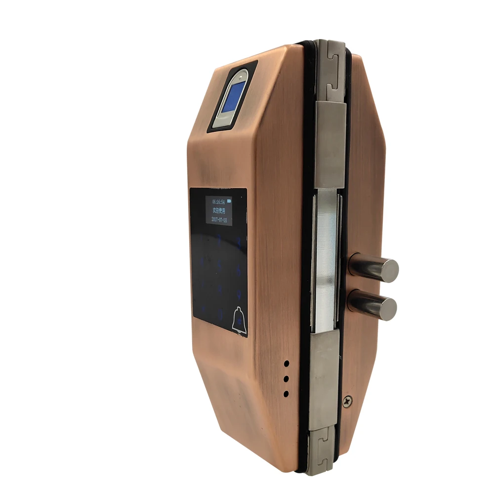 Zinc Alloy Fingerprint  Electronic Keypad Entry Glass Door Lock IC Card