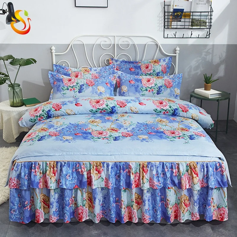 
Hot sale high quality 100% cotton bed sheet with flower pattern bed sheet sets wholesale 