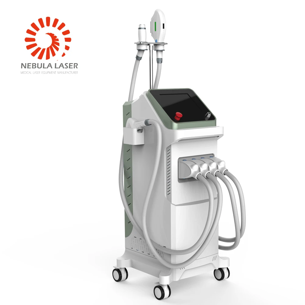 Diode Laser 4 in 1 Hair Removal Machine+ Nd Yag laser+IPL+RF 4 in 1 beauty laser instrument
