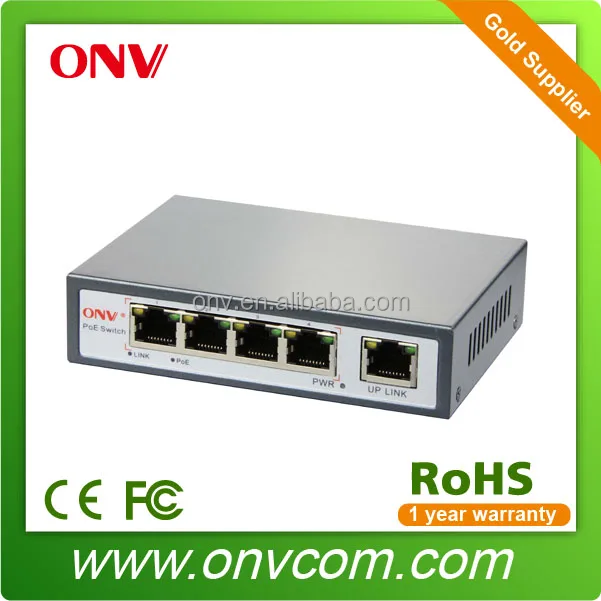 Rackmount 5-портовый 10/100 Ethernet Коммутатор с 4 Портами PoE