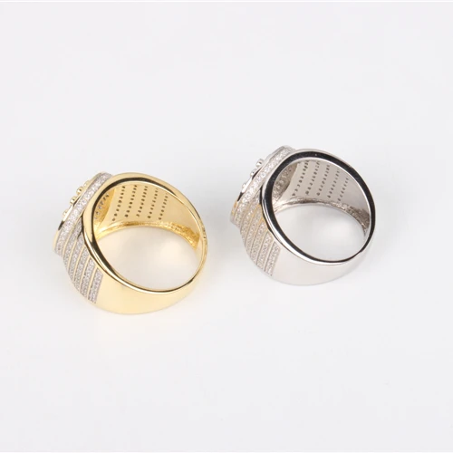 Мужское Латунное или серебряное кольцо в стиле хип-хоп