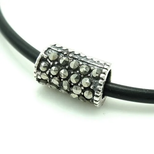 XD KM369 Many Sizes Thailand 925 Sterling Silver Marcasite Jewelry Tubes