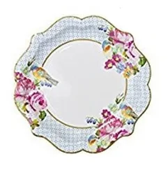 12 шт. 22 см бумажные тарелки для садовых чайных вечеринок, тарелки для столов в цветочном стиле SD273