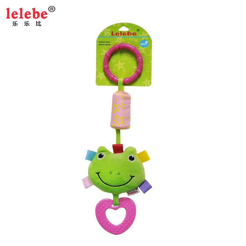 Baby crib decoration toy 2022 OEM wholesale baby bedroom hanging wind chime doll infant plush toy hand bell wind bell teether
