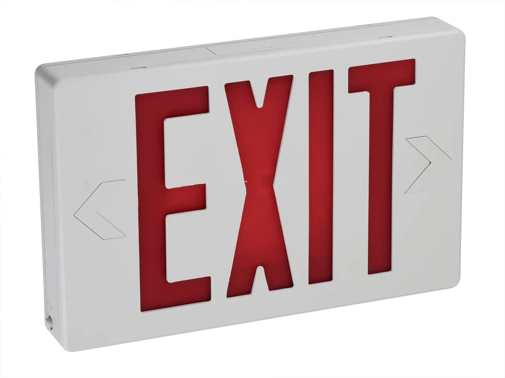 
North America 120/277V Ac Led Combo Exit Sign Emergency Light With Two Adjustable Heads 