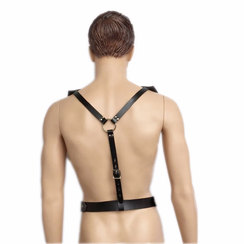 male body leather bondage restraints set penis ring cock cage bondage fetish adult sex toys for men bdsm sex shop