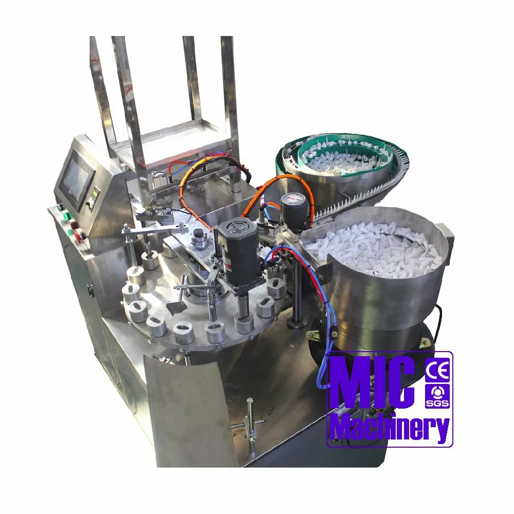 Mic-r502 semi auto tube capping machine/pipe filling and capping machine