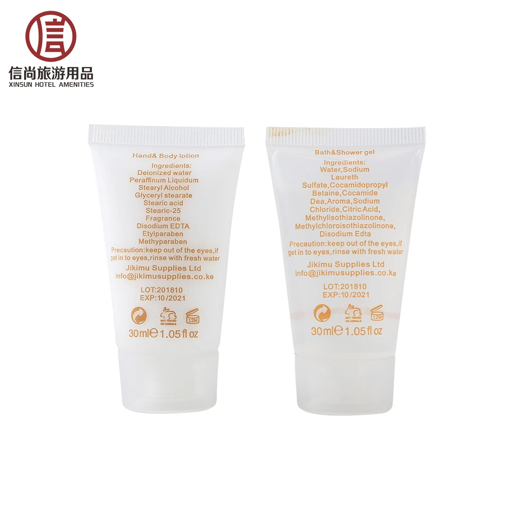 Hotel supplies hotel amenities empty polyethylene shampoo bottle and tube