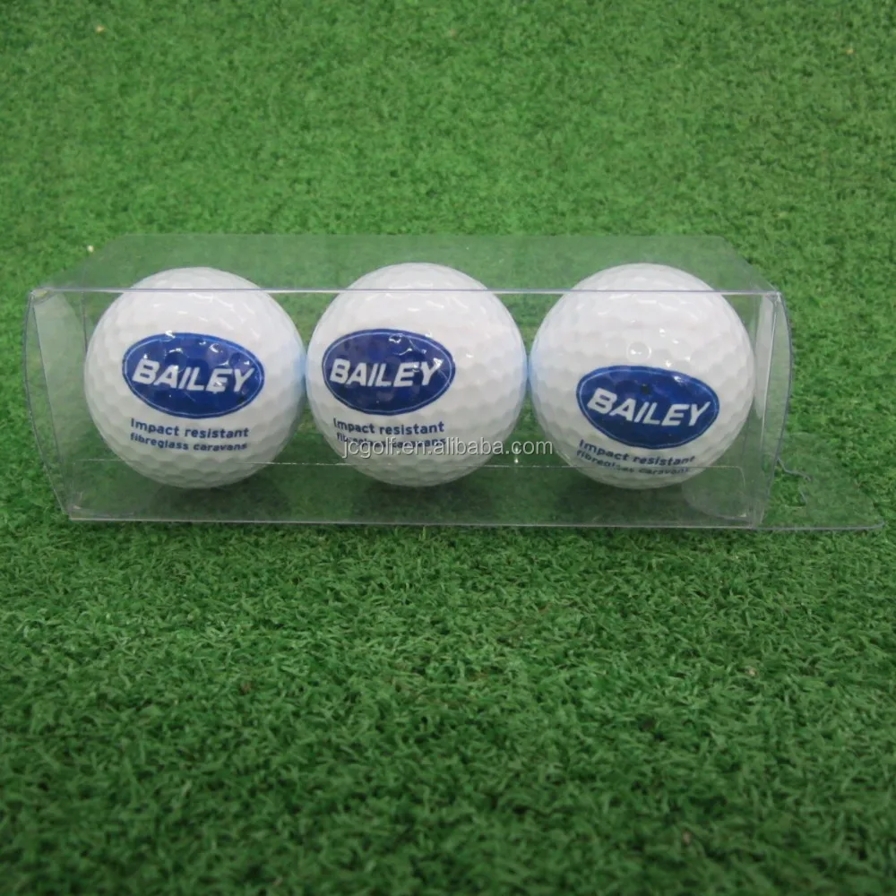 Custom Plastic PVC box packed white promotional golf balls (60548661917)