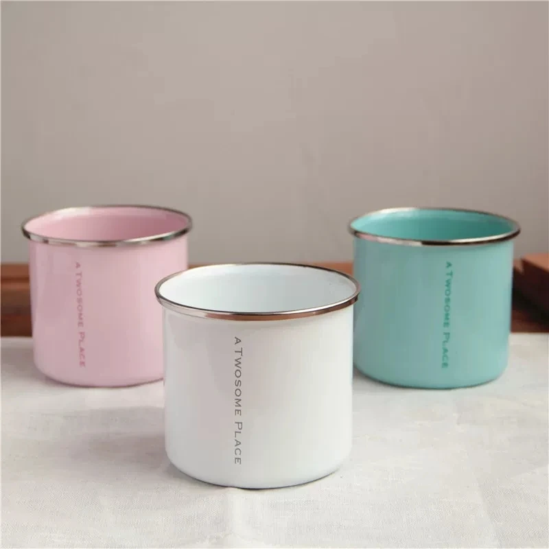 enamel coated blue mug cups & drinking & Chinese enamelware