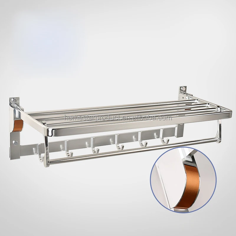 Homestar wall mounted unique aluminium double extension towel bars towel rail rack