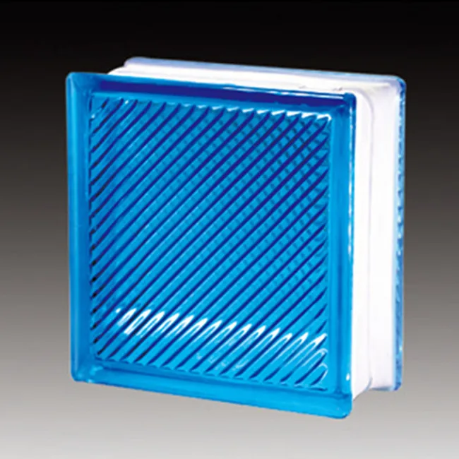Blue Lattice Glass Block For Decorative Wall With High Quality