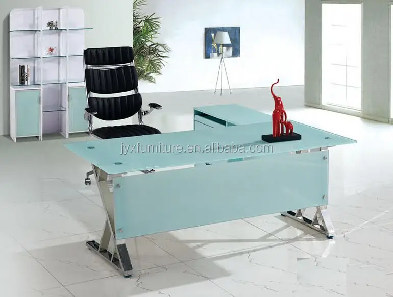
glass office desk corner table and boss chair sets melamine particle board with drawer bookshelf 