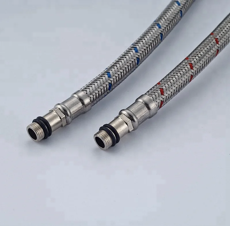 
A Pair Of 60cm Flexible Cold/Hot Mixer Faucet Water Supply Pipe Hoses 
