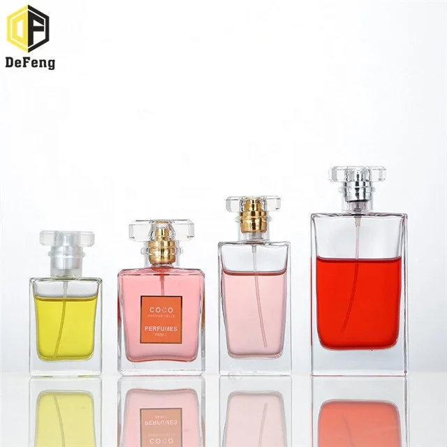 
Perfume glass bottle 30ml 50ml 100ml atomizer perfume bottle spray square COCO perfume bottle 