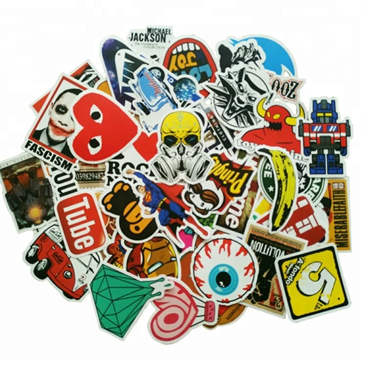 
Custom Durable Die Cut Vinyl Removable Skateboard Band Laptop Bomb Decal Stickers 