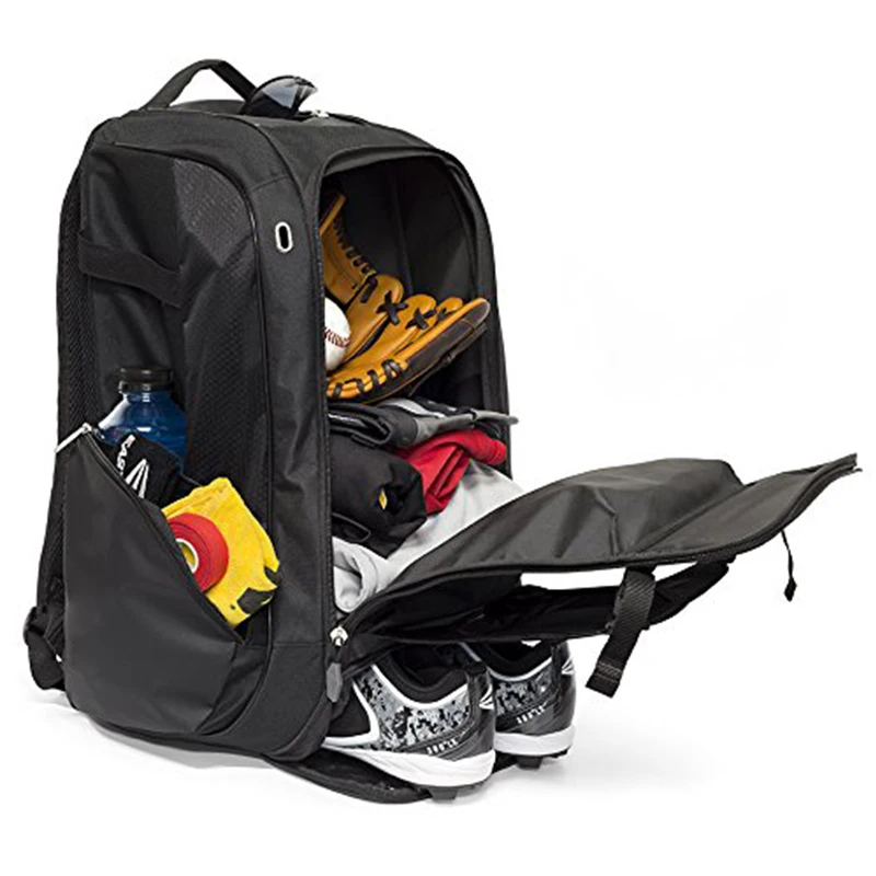 Softball bat pack baseball gear backpack with external helmet holder