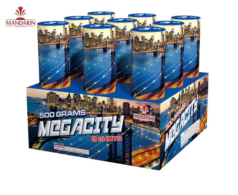 Pyrotechnic super big burst 9 shots cake fireworks battery aerial finales for celebration fireworks