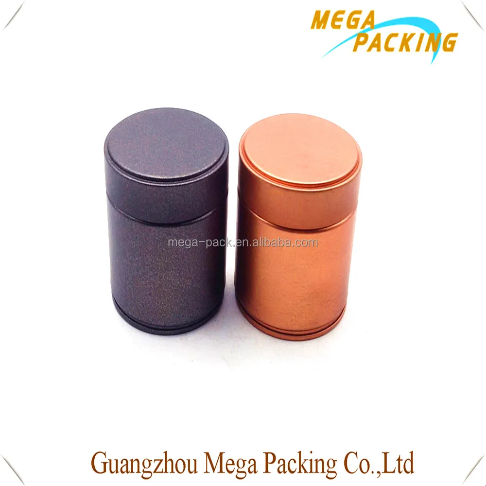 Tiny Metal Box Round Shape Airtight Lid Tin Case for Coffee Powder