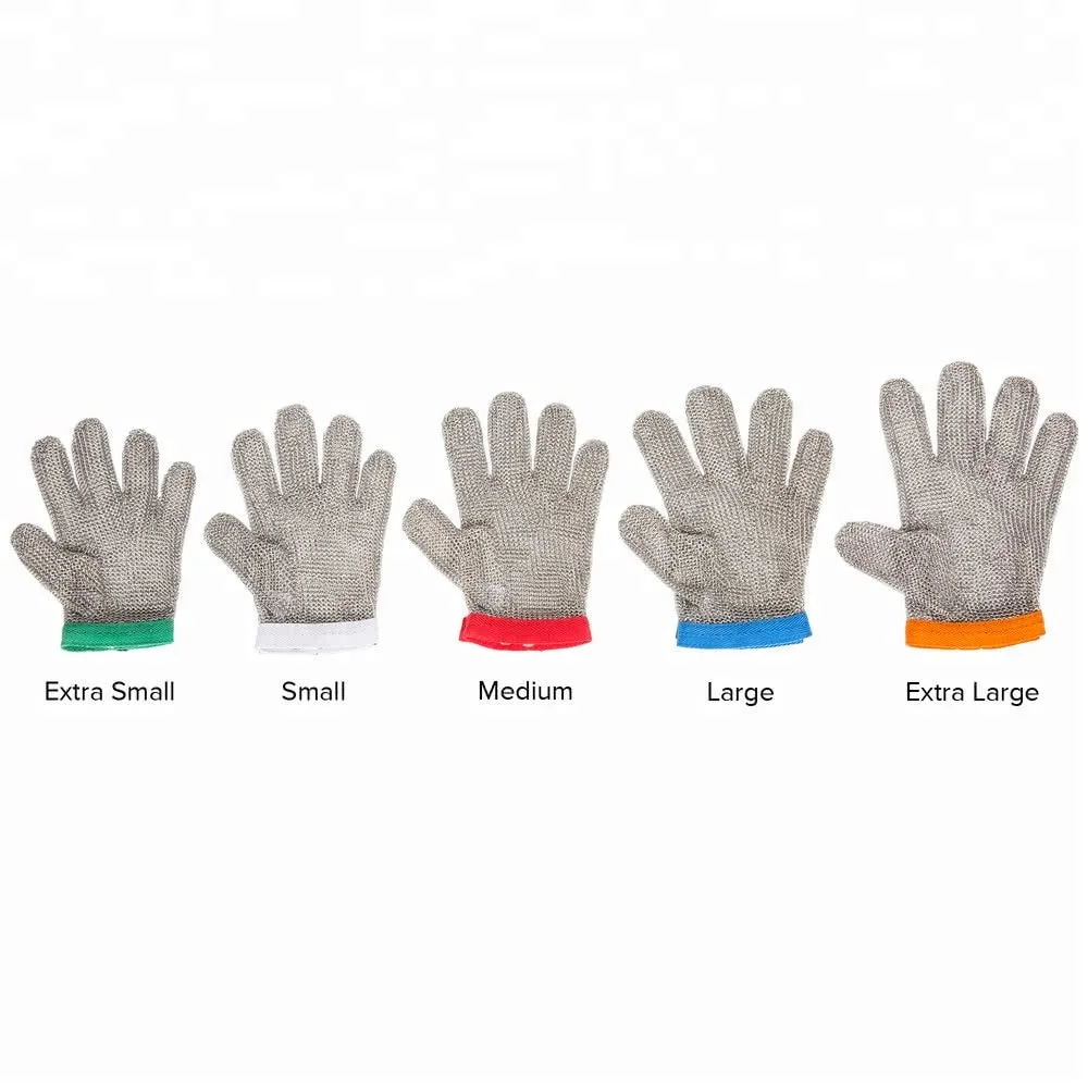 Factory price stainless steel butcher safety work gloves