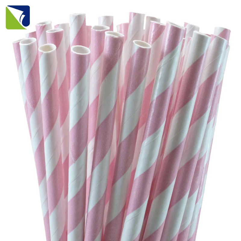 OKAY Wedding Decoration Biodegradable Assorted Pink And Gold Striped Multi Colored Paper Straws Making Machine