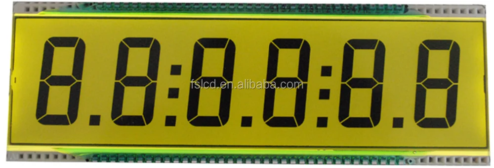 Customized Small Lcd Manufacturer Reflection 6 Digit 7 Segment Lcd Display Screen TN Positive Lcd Module