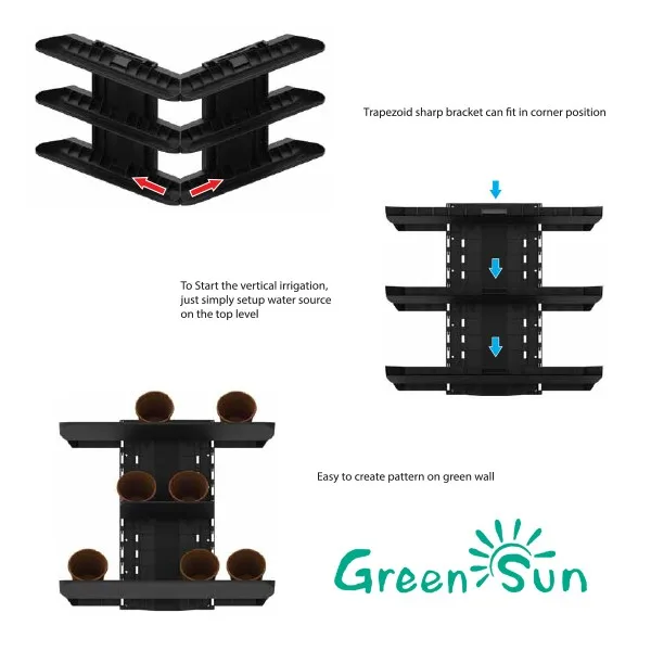 hot selling  vertical garden HydroBricks green wall system living wall  vertical planting shelf