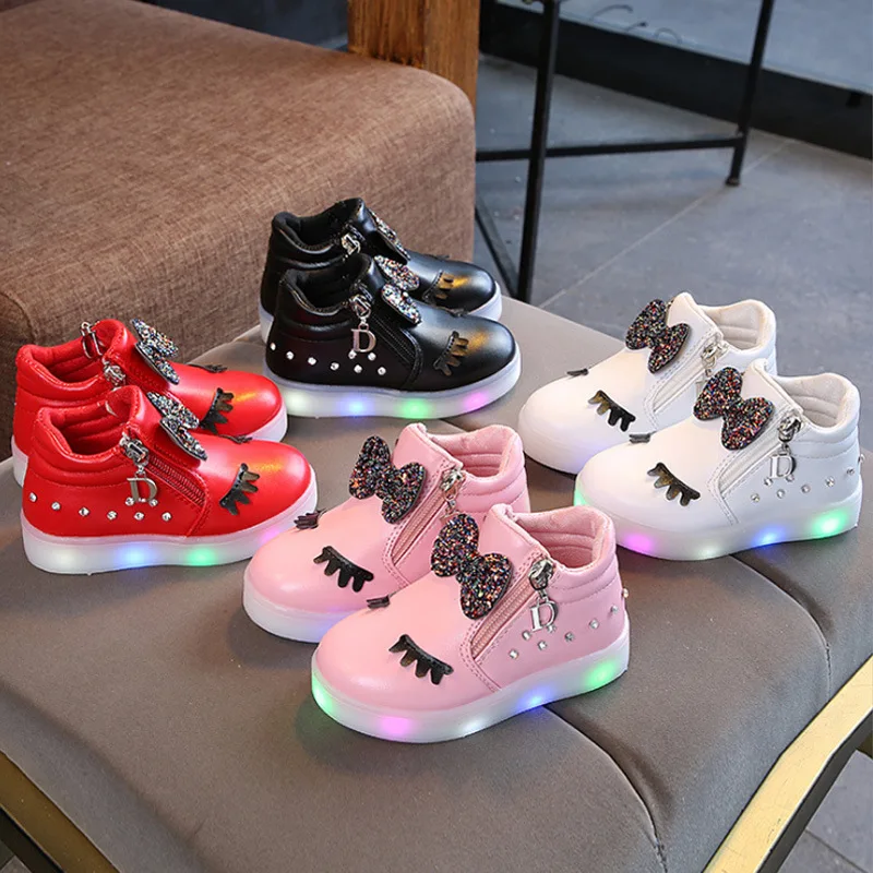 
New Trend Fashion Popular Children Casual Shoes Girls Cute Bow Light Shoes 
